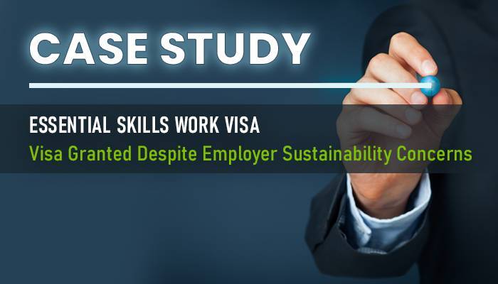 Essential Skills Work Visa Granted Despite Employer Sustainability Concerns